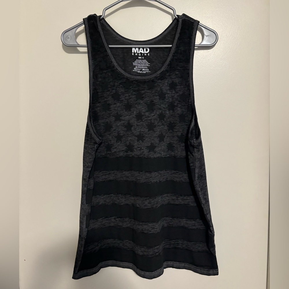 Americana heather gray tank top